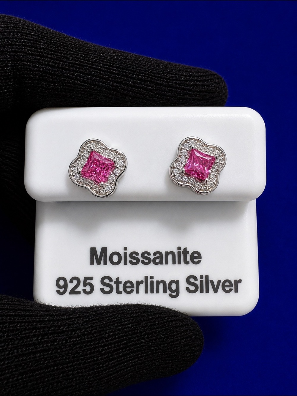 💗 Pink Moissanite 925 Sterling Silver Stud Earrings – 0.62 CTW